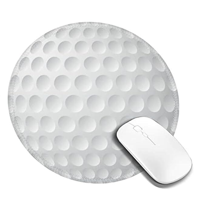 Mouse Pad Round Gaming Mouse Mat Golf Ball, Non-Slip Rubber Base Mousepad Mousemat for Laptop Computer PC Office Home