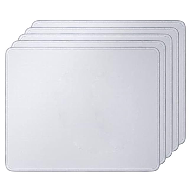 Sublimation Mouse Pad Blank (5PCS) Blanks DIY Mousepad for Transfer Heat Press Printing Crafts, White Sublimation Mouse Pads with Non Slip Rubber Base for Laptop, Kid, 260x210x3mm