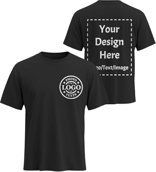 Custom T Shirts Made in USA Bulk Customized Heavy Cotton Tee Shirt for Men Women Personalized Shirts with Logo Text