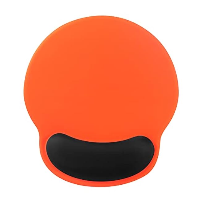 Fashionable and Personalized Gel Ergonomic Mouse Pad for Office Desk Accessories - Non-Slip Bottom - Comfortable for Gaming, Computer, and Laptop - Small Mouse Mat (Blocking Orange&Black)