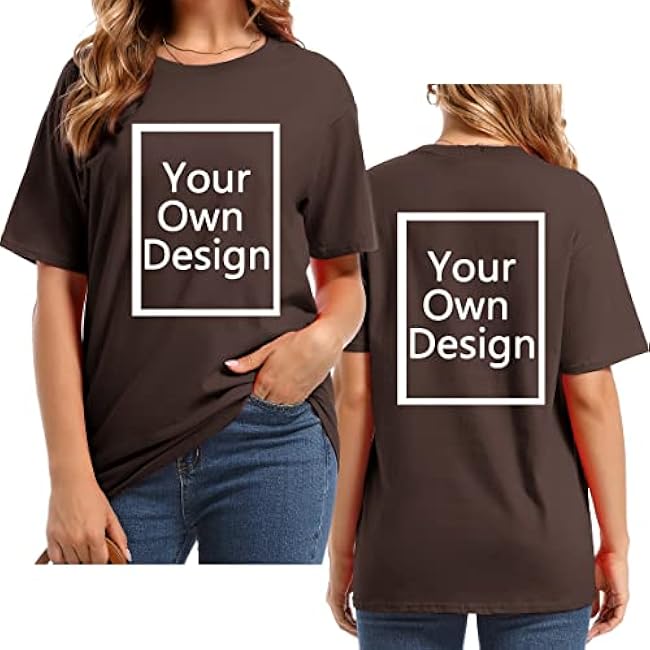 Custom T Shirts for Women Design Your Own Shirt Add Text/Image/Logo Personalized Cotton Tee Printed Photo Front/Back - Image 16