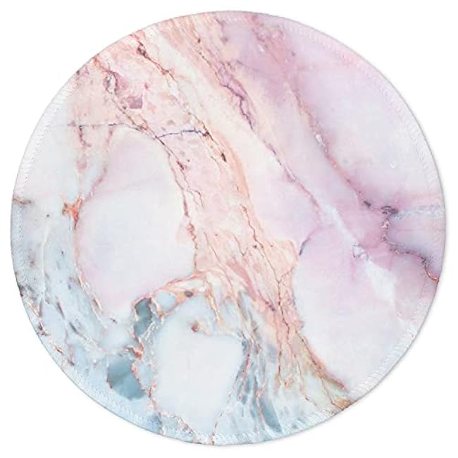 ITNRSIIET Marble Round Mouse Pad Pink Marble Customized Premium-Textured Washable Desktop Protection Mouse Mat with Non-Slip Rubber Base 7.87×7.87×0.12 inches, Pink Marble