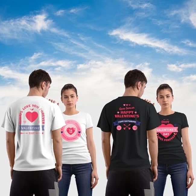 Custom Personalized Round Neck Half Sleeve Unisex Adult Customized Tshirt with Image Text Logo Gifts for Anniversary Wedding - Image 3