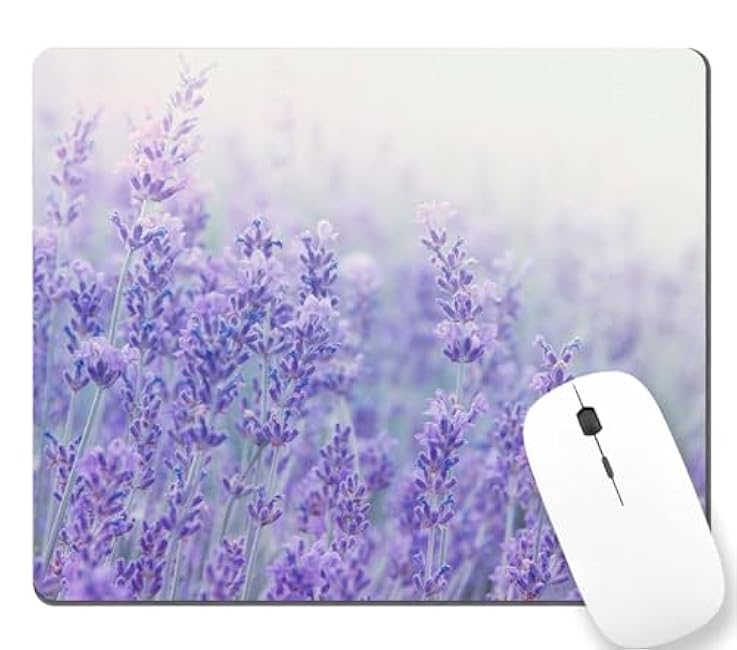 TSSOHU Rectangle Mouse Pad, Lavender Flowers Premium-Textured Custom Mouse Mat Design,Washable Mousepads Lycra Cloth,Non-Slip Rubber Base Computer Mousepad Personalized for Wireless Mouse, WMJMP2379