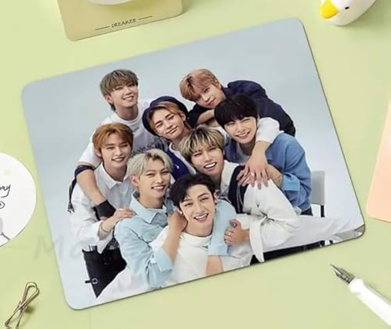 Stray Kids South Korea Korean Music Boy Pop Band Non-Slip Mousepad Gaming Computer Gaming Desktop Laptop Mouse Pad 7.1 x 8.7 inches