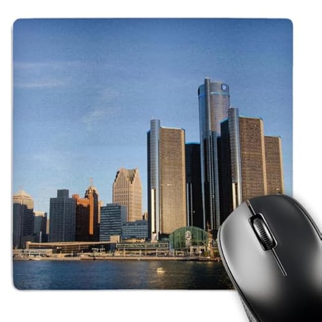 3dRose Michigan, Downtown City Skyline View from The Detroit River Mouse Pad (mp_190312_1)