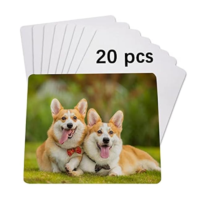20 PCS White Mouse Pad for Heat Press Printing Bulk Mousepad for Heat Transfer Crafts Custom Photos 18x22*0.3cm