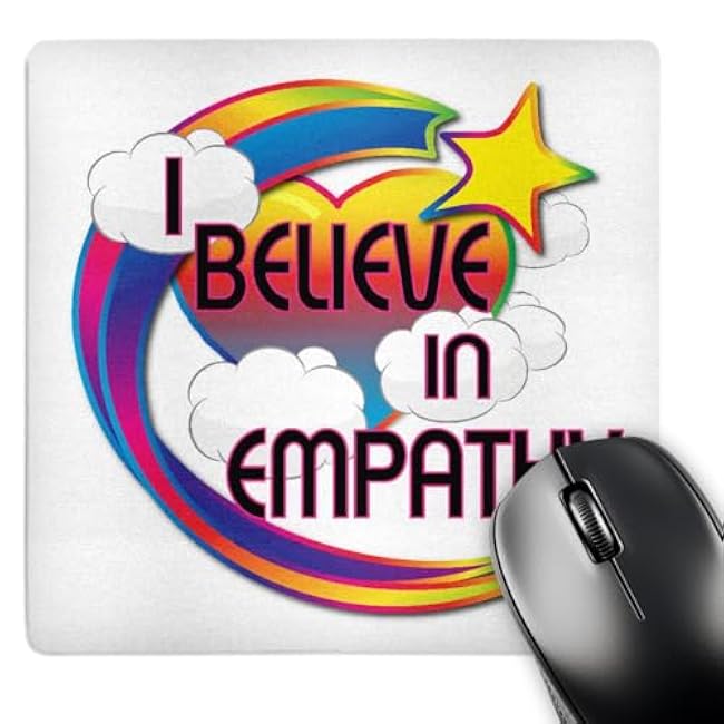 3dRose LLC 8 x 8 x 0.25 Inches Mouse Pad, I Believe in Empathy Cute Believer Design (mp_166459_1)