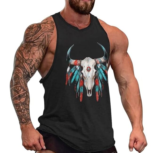 MARSVOVO Grunge Skull Mens Tank Top Muscle Stringer Fitted Sleeveless T Shirts Casual Comfy Hawaiian Streetwear Tank - Image 24