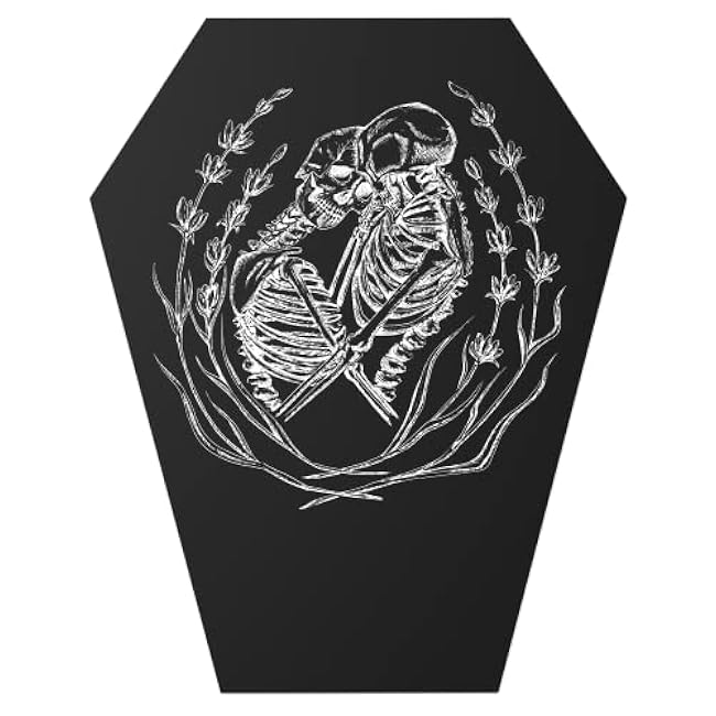Coffin Mousepad – Gothic Decor Skeleton Mouse Pad - Large 9.75 x 7.325 inches (Black)