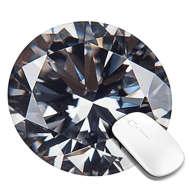 Mouse Pad Diamond Print Mouse Pads for Desk with Non-Slip Rubber Base Office Computer Round Mousepad Mouse Mat for Home Office Desk Accessories