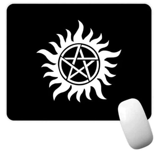 Supernatural Devil's Trap Sigil Demon Pentagram Symbol Circle TV Show Fantasy Horror Drama Magic Family Business Non-Slip Mousepad Gaming Computer Gaming Desktop Laptop Mouse Pad 7.1 x 8.7 inches