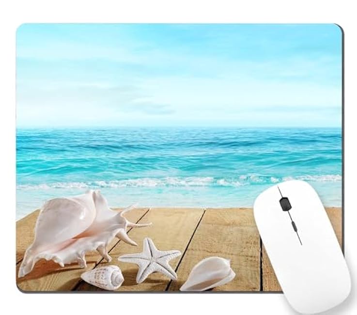 TSSOHU Rectangle Mouse Pad,Beach Starfish Anti-Slip Rubber Mousepad for Gaming Office Laptop Computer PC Men Women, Cute Custom Pattern, 9.5*7.9 Inch, WMJMP2312