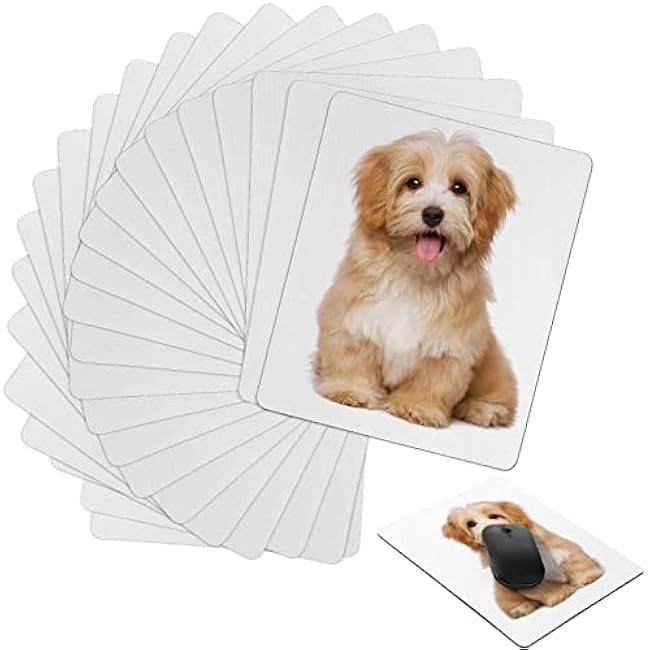 Zhengmy 40 Pieces Sublimation Mouse Pads Blank Rectangular Mousepad 24 x 20 x 0.2 cm DIY White Non Slip Rubber Heat Press Printing Crafts