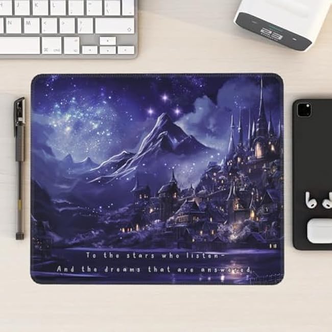 Acotar Merch Mouse Pad Laptop Mat Gifts with Stitched Edge Non-Slip Velaris City of Starlight Fantasy Book Inspired Gaming Bookish Merch Book Lovers Decor 9.5"x 8"x 0.12" Inch for Office