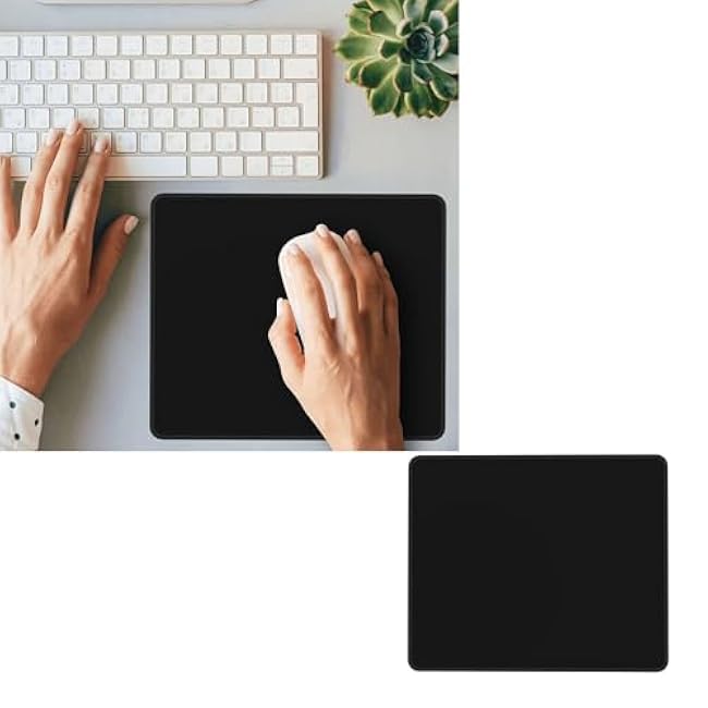 Customizable Rectangular Mousepads for Office Gaming Home, Customize Personalized Gifts for Office Ladies & Men, Custom Mousepad Durable and Delicated Stitched Edges, BlankBlack, 7.9 x 9.5 in