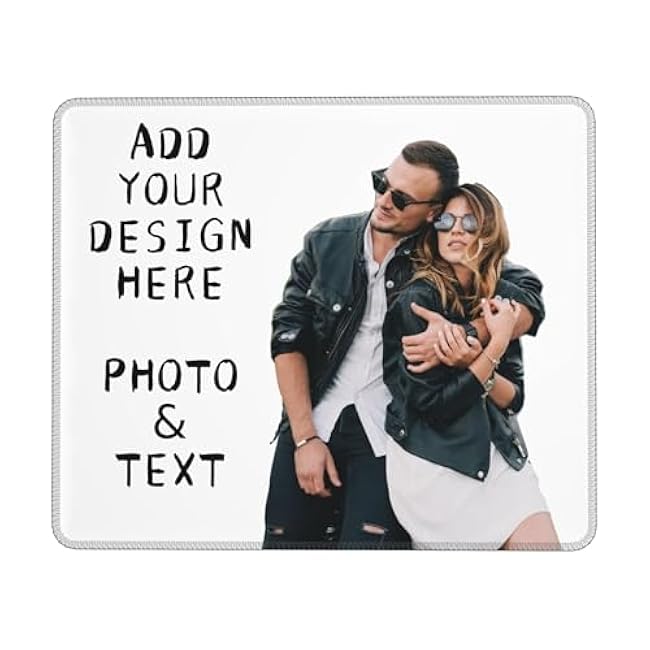 Custom Mouse Pad with Photo Text Personalized Picture Logo Non-Slip Game Computer Desk Mat Customized Office Supplies (1 Photo, 8.3in x 10.3in)