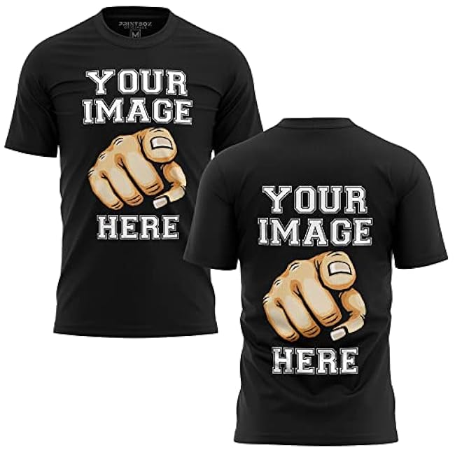 Custom Shirt for Men, ADD Your Image to Front and Back Printing, Customized Tshirts Design Your Own