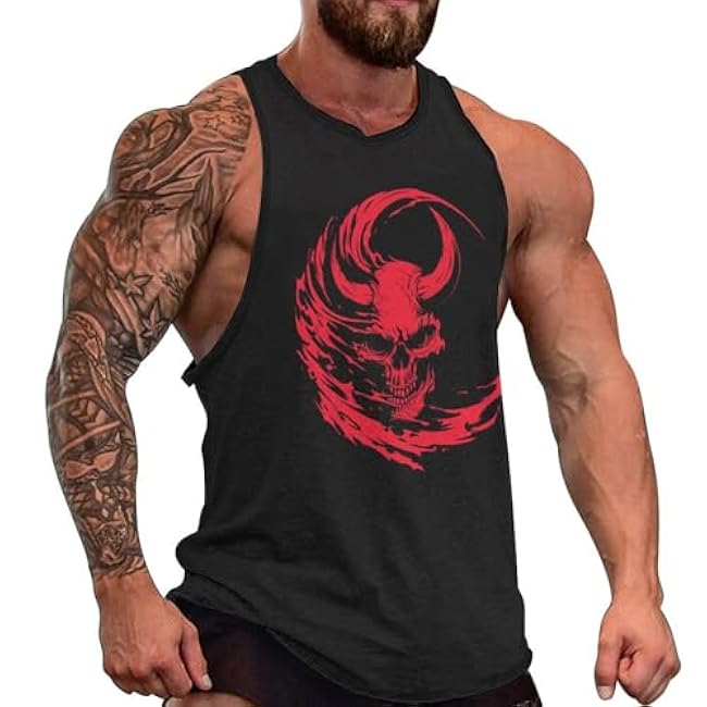 MARSVOVO Grunge Skull Mens Tank Top Muscle Stringer Fitted Sleeveless T Shirts Casual Comfy Hawaiian Streetwear Tank - Image 22