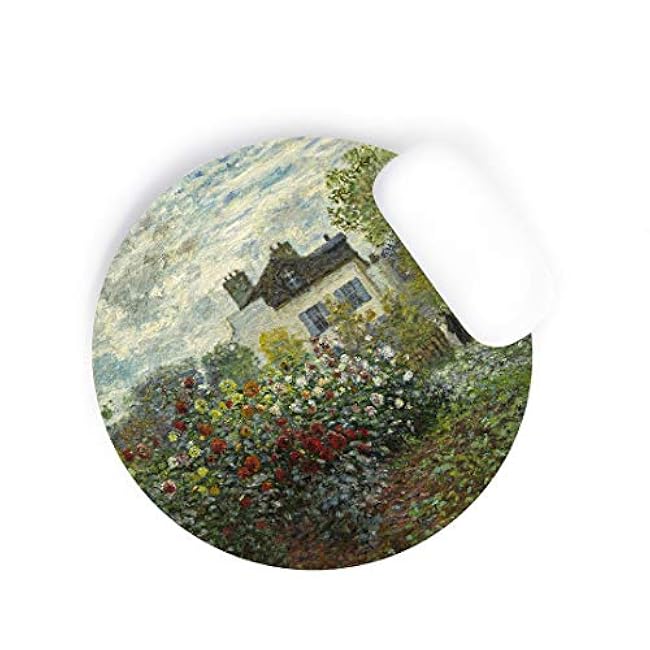 | Claude Monet Round Mouse Pad | Garden in Argenteuil | Art | Artist | Home Décor | Office Product | Work Desk Accessory