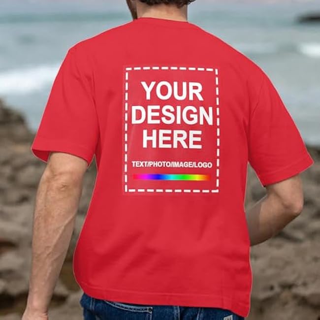 Custom T Shirts for Men，Custom T Shirts Design Your Own，Personalized T Shirts Customized Tee Gifts Add Photo Logo Text - Image 3