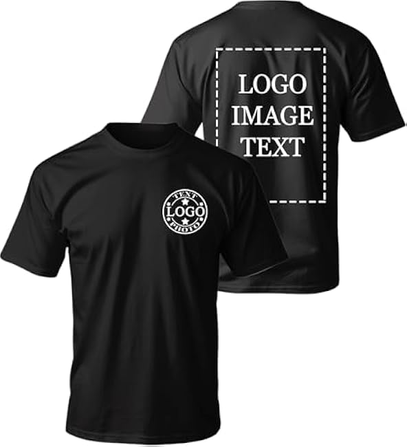 Custom T Shirts for Men Women-Made in USA-Customized T Shirts with Photo Logo Text,Personalized Shirts Front & Back Print