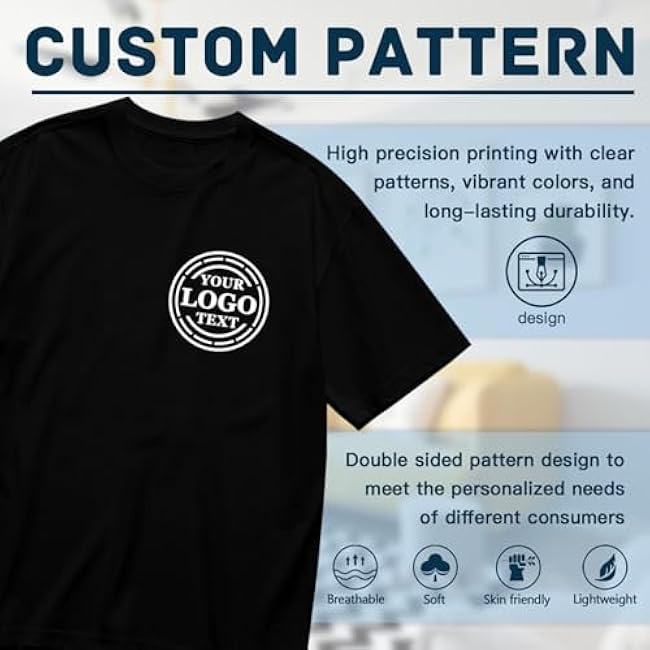 Custom T Shirts for Men Women Personalized Tshirts Design with Your Text Logo Image Cotton T-Shirts Front/Back - Image 6