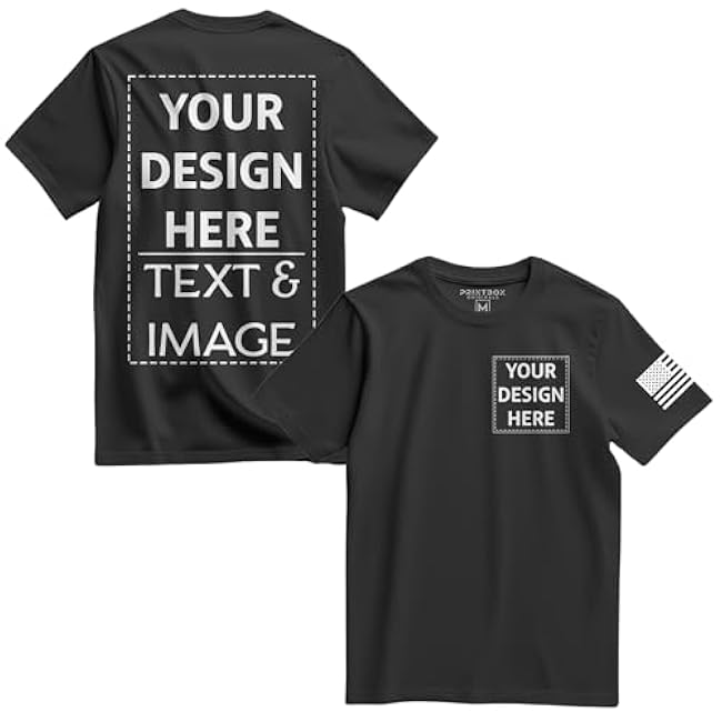 Custom Shirts for Men, Custom Shirt Unisex Fit Mens & Womens, Customized Tshirt Design Your Own Black