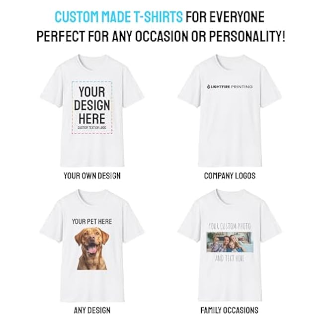 Custom T-Shirt Print with Text, Image or Logo - Personalized Printed Cotton Tees - Design Your Own Shirt for Men and Women - Image 6