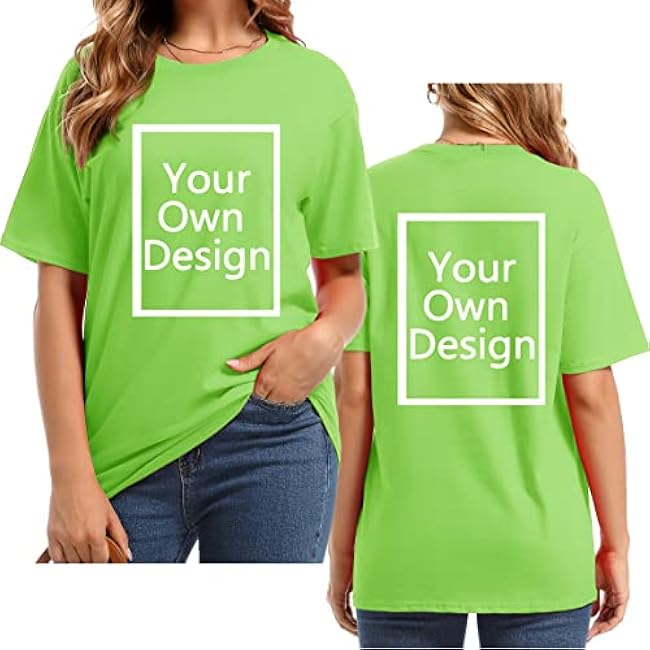 Custom T Shirts for Women Design Your Own Shirt Add Text/Image/Logo Personalized Cotton Tee Printed Photo Front/Back - Image 27