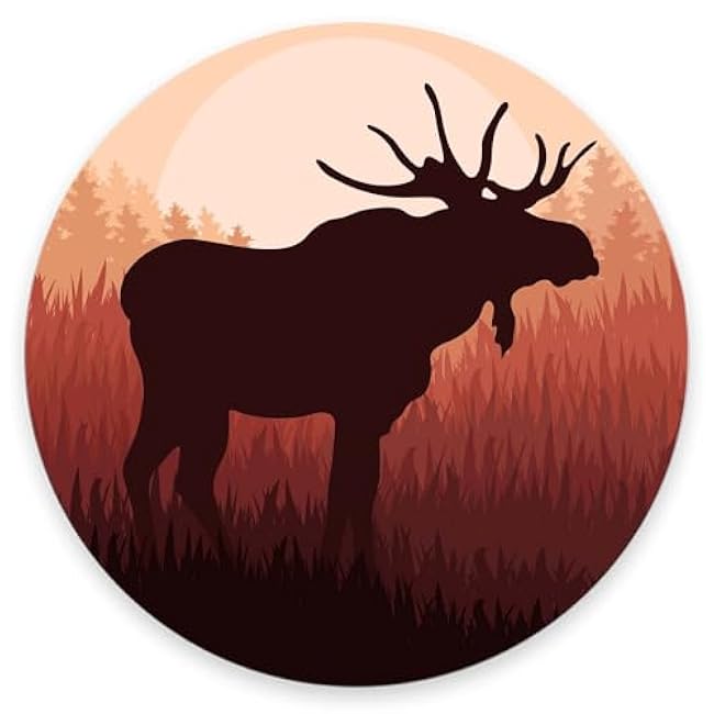 Round Mouse Pad Moose, Personalized Premium-Textured Custom Mouse Mat Design, Washable Mousepad Non-Slip Rubber Base Computer Mouse Pads for Wireless Mouse 7.9×7.9×0.12 inches