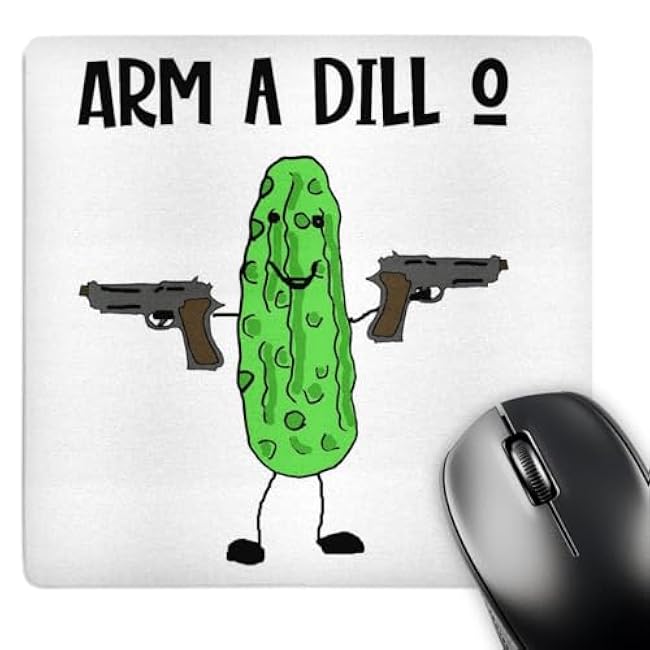 3dRose Cute Funny Arm a Dill o Armadillo Pun with Armed Dill Pickle... - Mouse Pads (mp_351678_1)