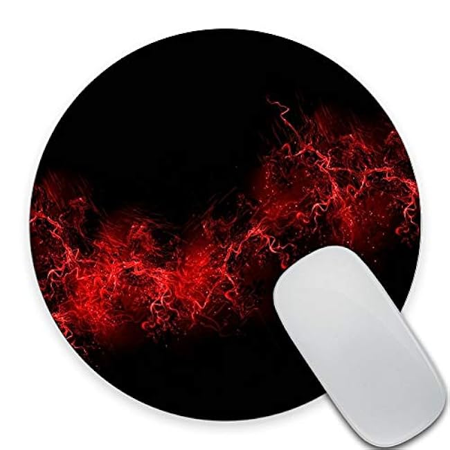 SSOIU Black Background Red Color Paint Explosion Burst Red Black Mouse Pad Round 200x200x3mm