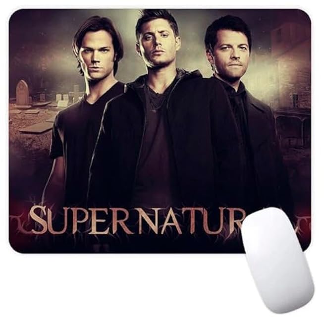 Supernatural Winchesters Sam Dean Castiel Angel TV Show Fantasy Horror Drama Magic Family Business Non-Slip Mousepad Gaming Computer Gaming Desktop Laptop Mouse Pad 7.1 x 8.7 inches