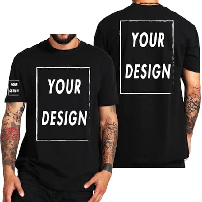 Custom T Shirt for Men Women Design Your Own Front Back Print Personalized T-Shirts