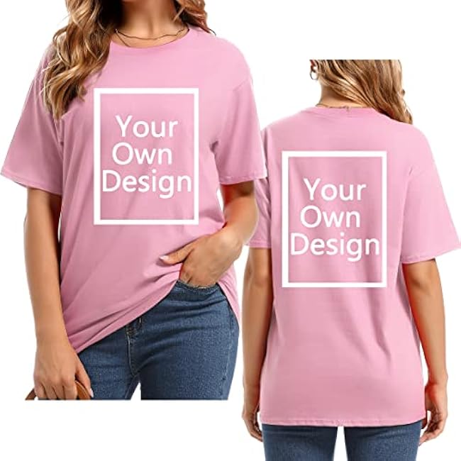 Custom T Shirts for Women Design Your Own Shirt Add Text/Image/Logo Personalized Cotton Tee Printed Photo Front/Back - Image 31