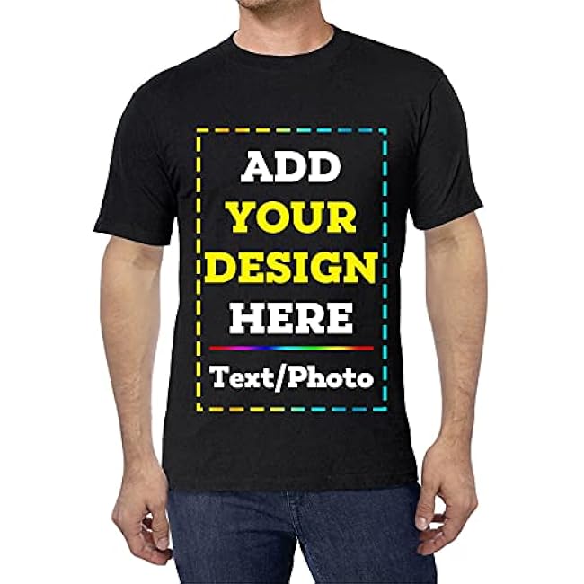 Custom T Shirts Add Your Own Design/Text/Photo Custom Personalized Men & Women Soft Fit Crewneck Cotton T-Shirt Tee