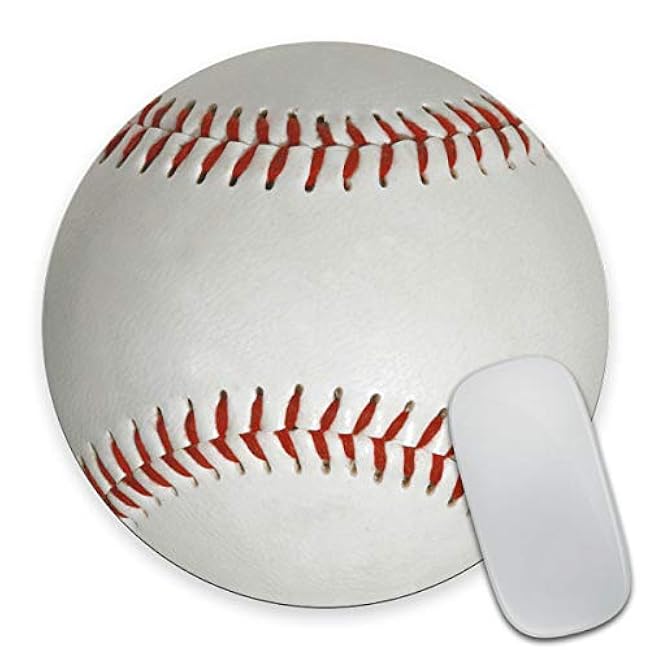 Smooffly Round Mouse Pad Custom,Baseball Design Customized Round Non-Slip Rubber Mousepad Gaming Mouse Pad Size 7.9 x 7.9 x 0.12 Inch