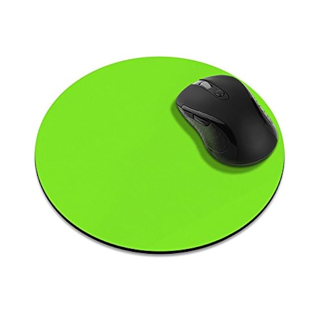 Non-Slip Round Mousepad, FINCIBO Solid Green Mouse Pad for Home, Office and Gaming Desk