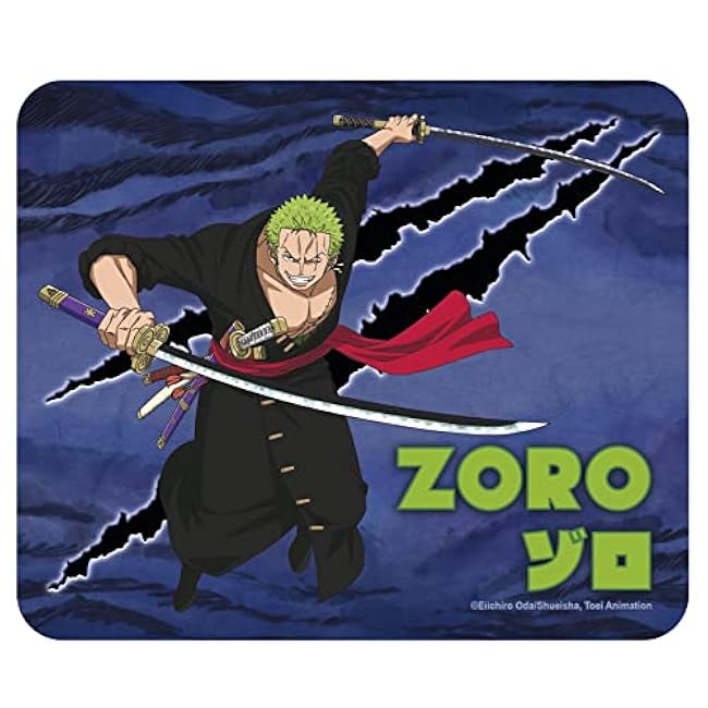 ABYSTYLE One Piece Roronoa Zoro Flexible Mousepad 9.25" x 7.7" Non Slip Rubber Mouse Pads Office Rectangle Mouse Mat Anime Manga Gift
