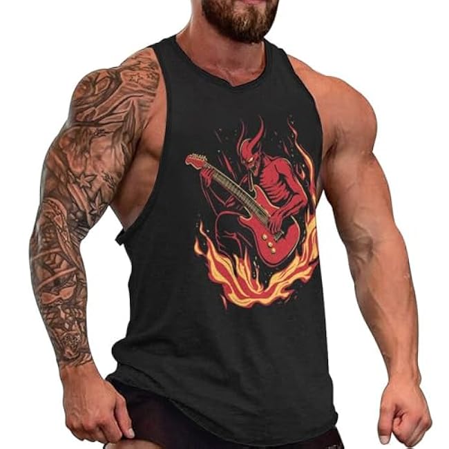 MARSVOVO Grunge Skull Mens Tank Top Muscle Stringer Fitted Sleeveless T Shirts Casual Comfy Hawaiian Streetwear Tank - Image 27