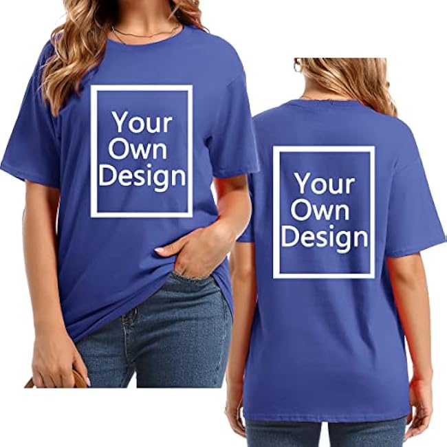 Custom T Shirts for Women Design Your Own Shirt Add Text/Image/Logo Personalized Cotton Tee Printed Photo Front/Back - Image 34