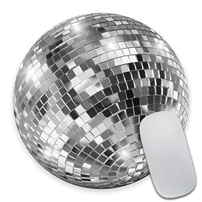 Smooffly Silver Disco Ball Round Custom, Cute Coaster Mouse Pads for Computers Laptop
