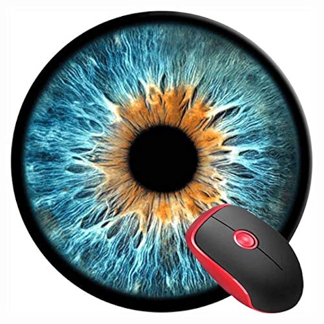 Mouse Pad Cool Eye Iris Blue Teen, Round Mousepad, Non-Slip Rubber Base Mouse Mat for Laptop and Computer
