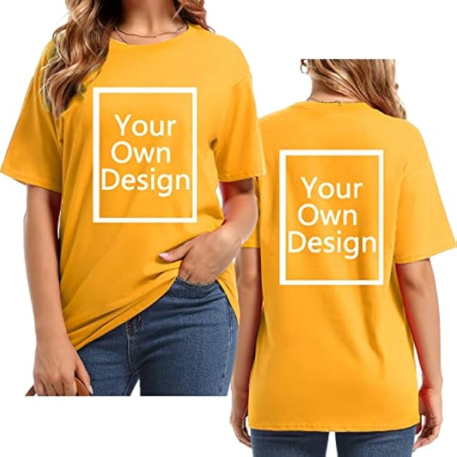 Custom T Shirts for Women Design Your Own Shirt Add Text/Image/Logo Personalized Cotton Tee Printed Photo Front/Back - Image 24