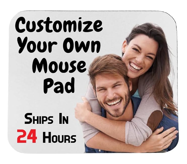 Custom Personalized Mouse Pad - Add Your Own Image, Text or Logo. Rectangle, Circle and Extended Gaming Mousepads. 1/4 Inch Thick Smooth for Office Home and Gaming. (Rectangular 7.75" x 9.25")