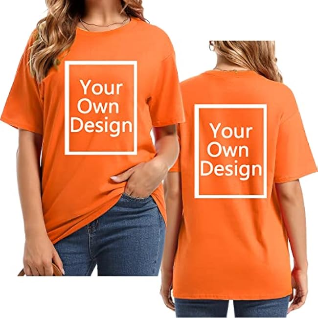 Custom T Shirts for Women Design Your Own Shirt Add Text/Image/Logo Personalized Cotton Tee Printed Photo Front/Back - Image 20