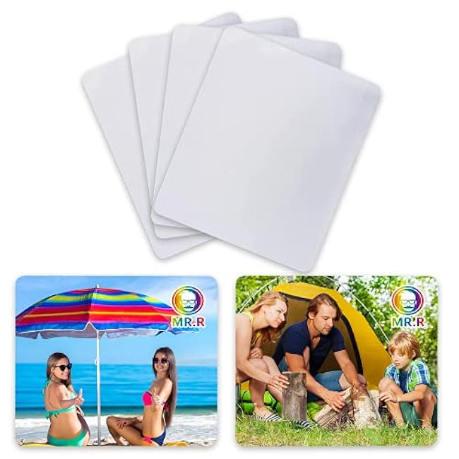 MR.R Sublimation Blanks 9.4''x7.8''x0.12'', White Square Mouse Pad 3mm Thickness for Sublimation Heat Transfer Printing (6 Pieces)