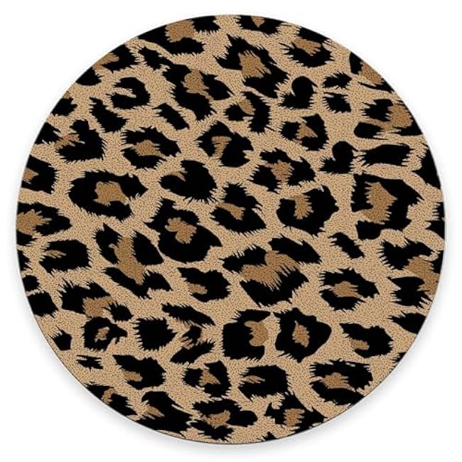 Mouse Pad, Modern Leopard Skin Pattern Mouse Pad, Washable Round Cloth Mousepad for Office Laptop, Non-Slip Rubber Base for Wireless Mouse for Computer Desk 7.9×7.9×0.12 inches