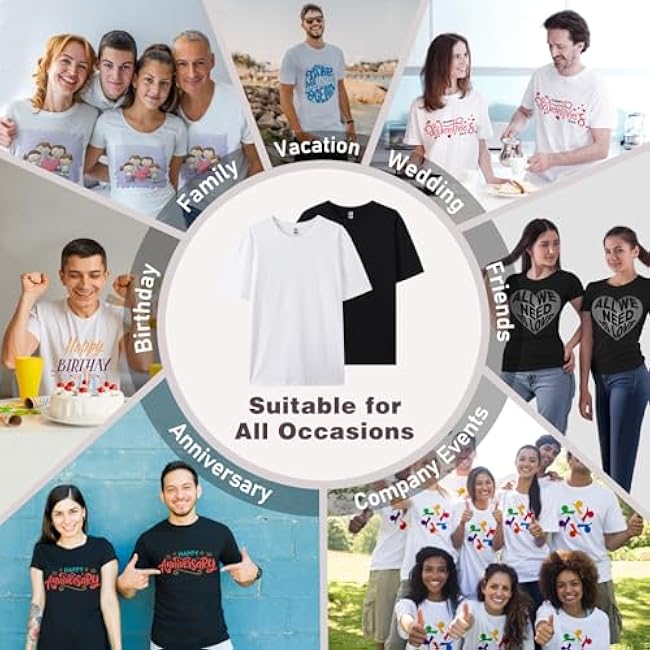 Custom T-Shirts Add Picture Photo Logo Text for Men Women Personalized Custom Tee Shirt Gifts Create Your Own Shirt, Black/White, M-3XL - Image 5